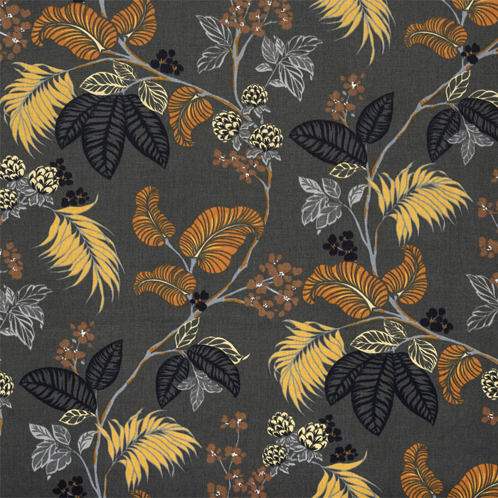 St Lucia Charcoal Fabric by Porter And Stone