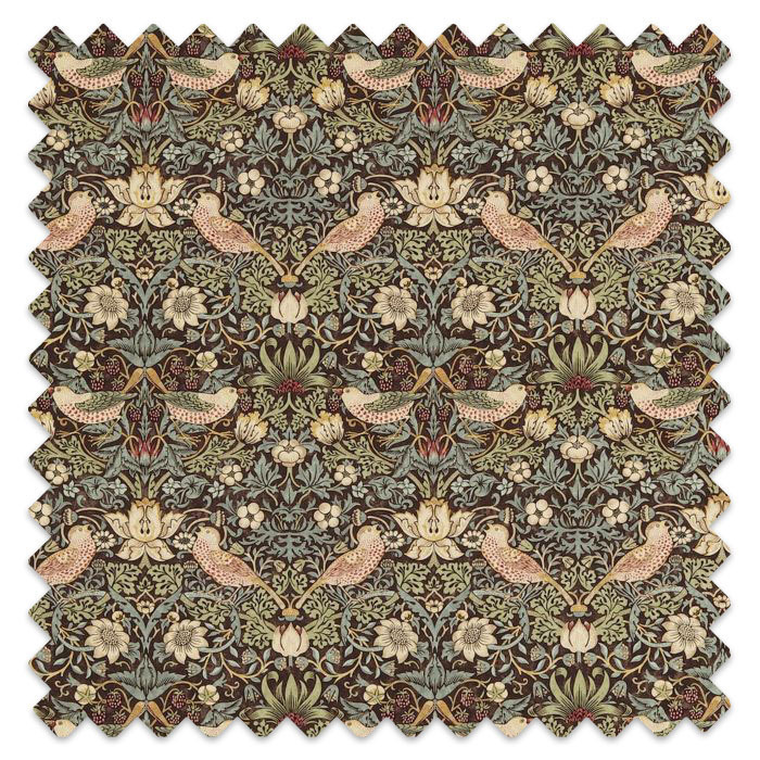 Swatch of Strawberry Thief Chocolate/Slate