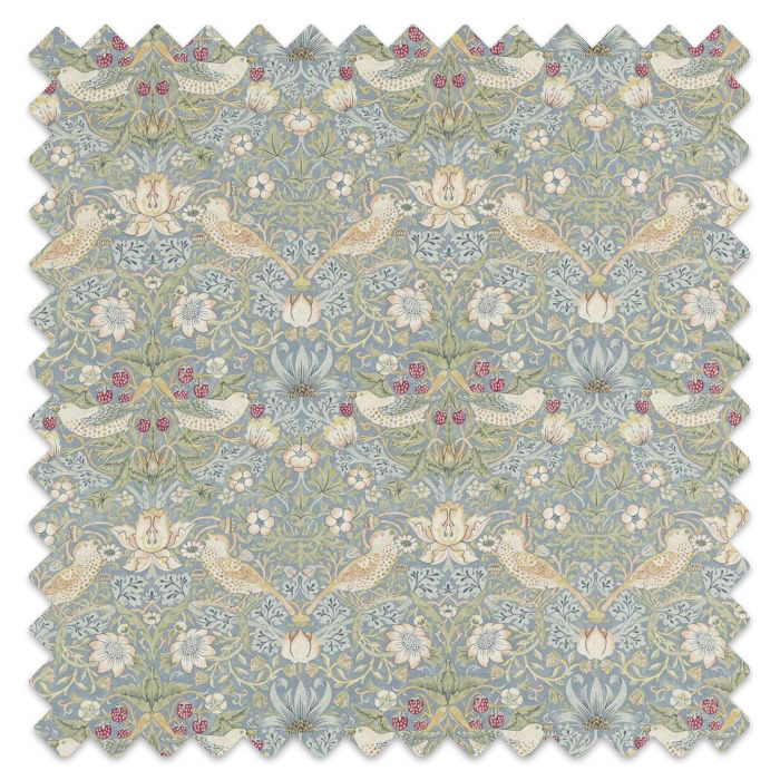 Swatch of Strawberry Thief Slate/Vellum