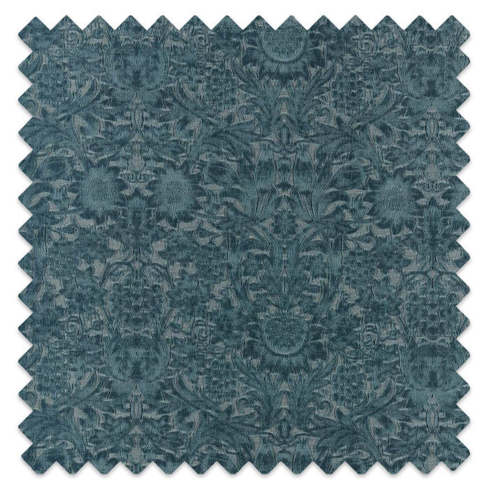 Swatch of Sunflower Caffoy Velvet Webbs Blue