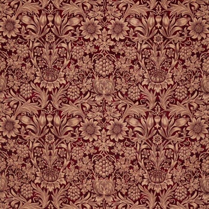 Sunflower Velvet Kermes/Birch Fabric by Morris & Co