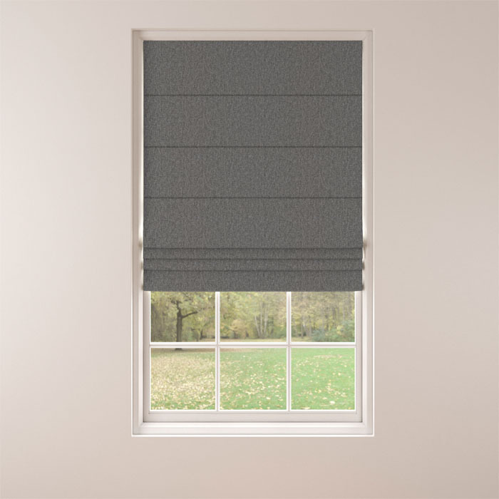 Roman Blind in Tabert Charcoal by Belfield Home