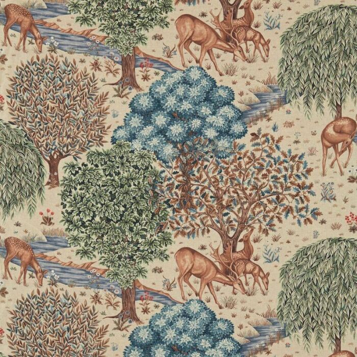 The Brook Tapestry Linen Fabric by Morris & Co