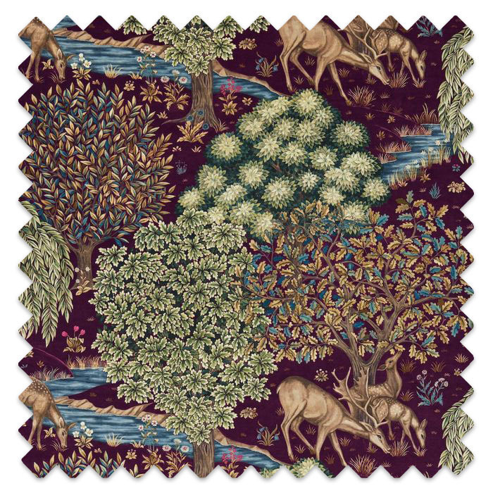 Swatch of The Brook Velvet Tapestry Red