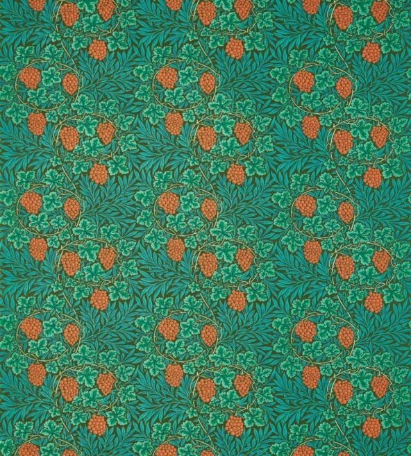 Vine Dark Olive Fabric by Morris & Co
