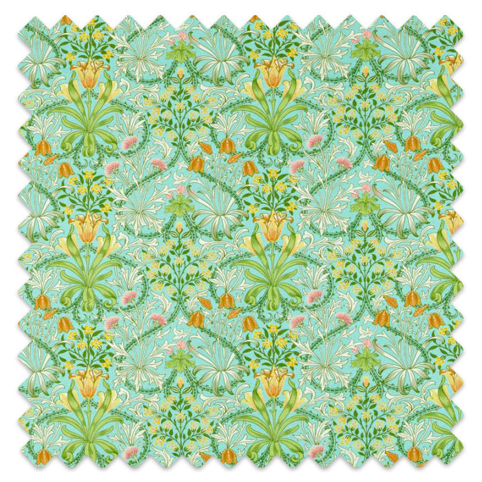 Swatch of Woodland Weeds Orange/Turquoise