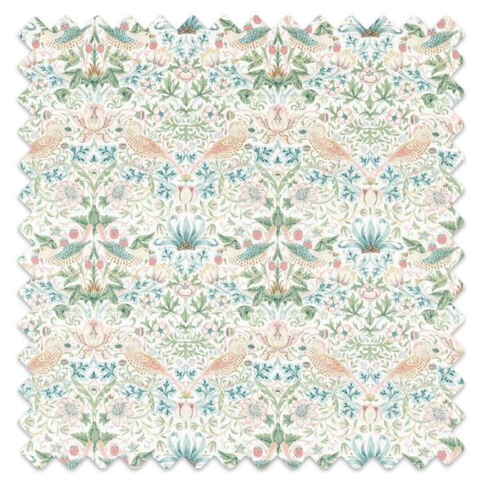 Swatch of Simply Strawberry Thief Cochineal/Willow