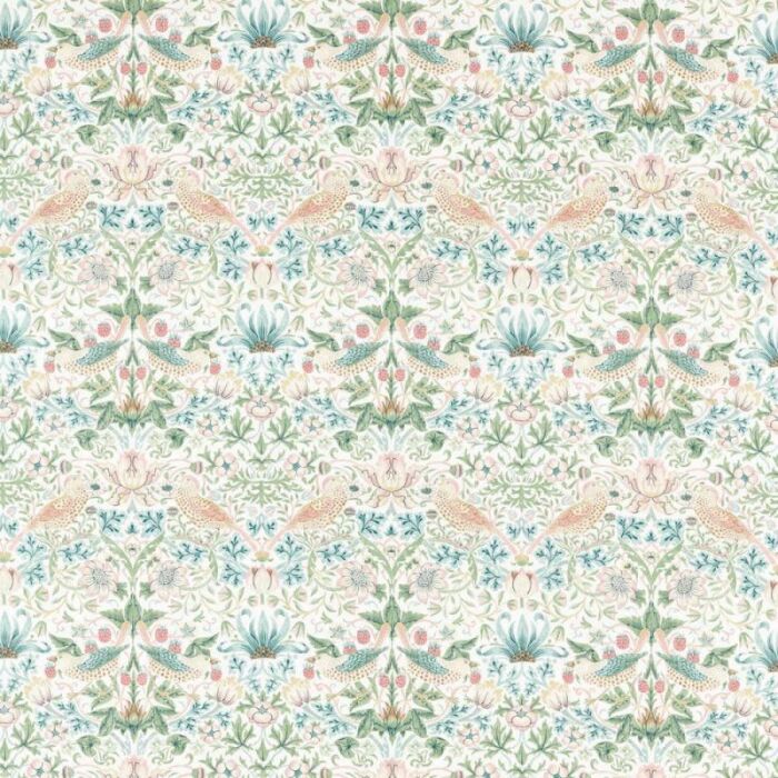 Simply Strawberry Thief Cochineal/Willow Fabric by Morris & Co
