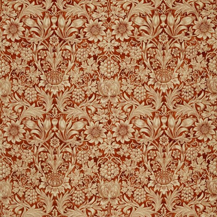 Sunflower Velvet Saffron/Vellum Fabric by Morris & Co