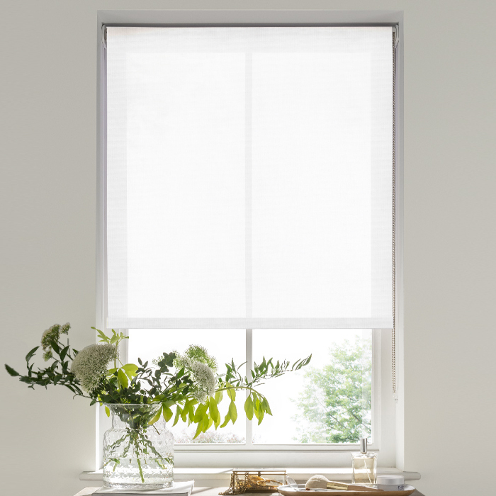 Voile White Electric Roman Blind