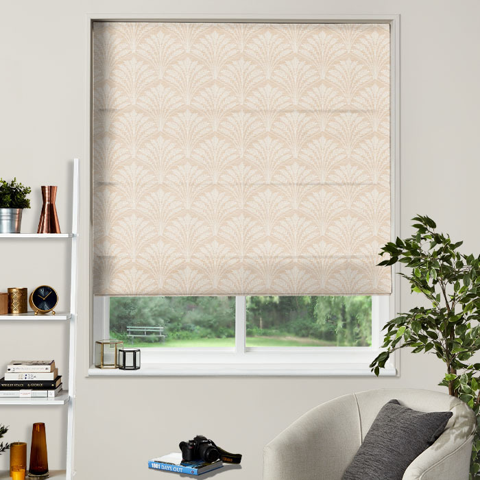 Roman Blind in Wheat Sheef Blush
