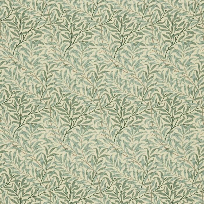 Willow Boughs Cream/Pale Green Fabric by Morris & Co