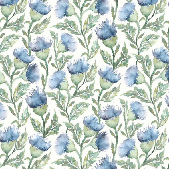Ettrick Bluebell Cream Fabric by Voyage