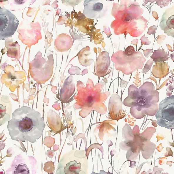 Gospiana Boysenberry Cream Fabric by Voyage