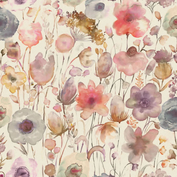 Gospiana Boysenberry Linen Fabric by Voyage