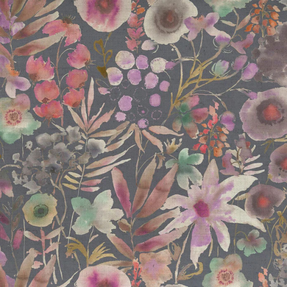 Lomondra Apricot Navy Fabric by Voyage