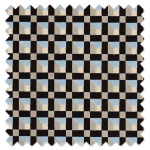 Swatch of Blocks Cornflower/Black Earth/Sketched