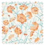 Swatch of Fleur De Joie Paprika/Aqua Swatch of Fleur De Joie Paprika/Aqua