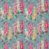 Hollyhocks Petrol Blue/Multi Fabric by Sanderson