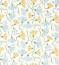 Fringed Poppy Print Honey Cornflower Fabric by Scion