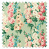 Swatch of Hollyhocks Sage/Rose