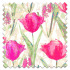 Swatch of Tulips Fuchsia