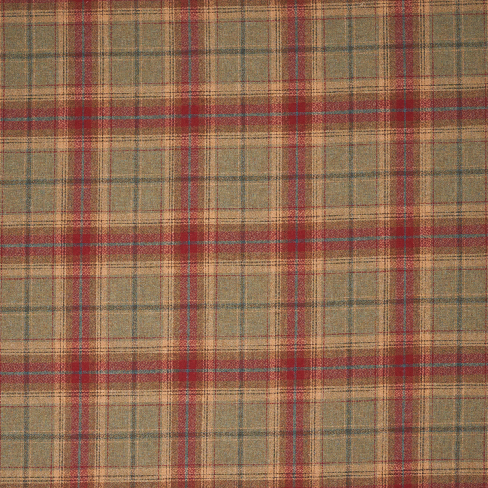 Balmoral Green Red Fabric by Chess