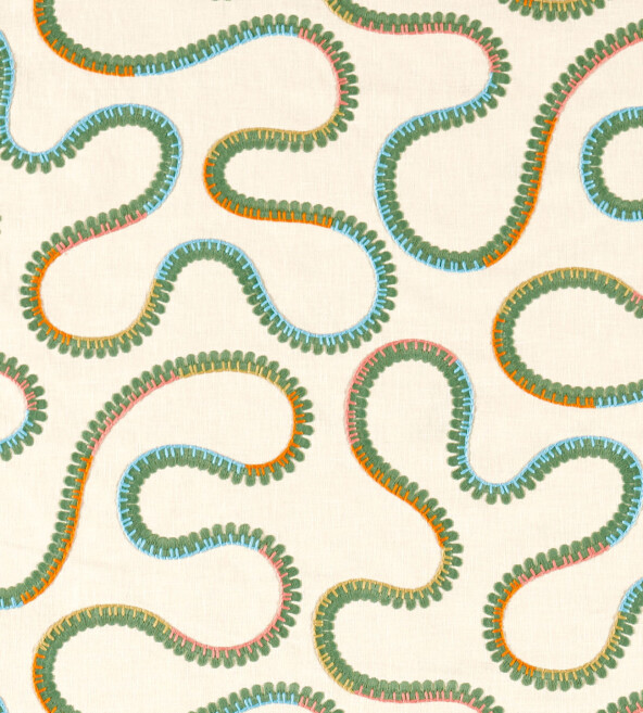 Bimble Embroidery Meadow Fabric by Scion