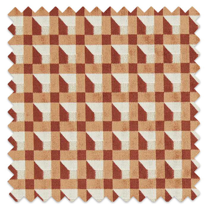 Swatch of Blocks Paprika/Bark/Bleached Coral