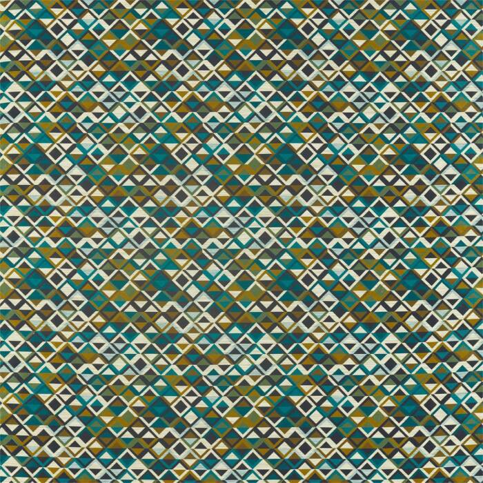 Boka Charcoal/Marine/Zest Fabric by Harlequin