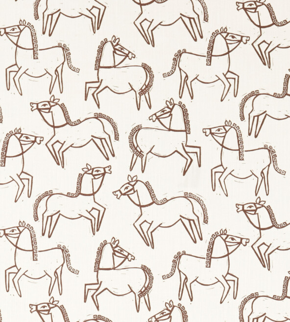Canter Print Chestnut Fabric by Scion