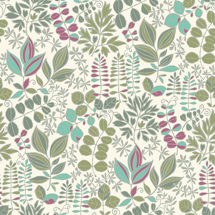 Copse Olive Fuchsia Fabric by Chess