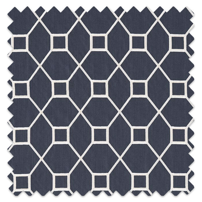 Swatch of Baroque Trellis Indigo