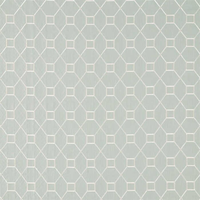 Baroque Trellis Wegdwood/Chalk Fabric by Sanderson