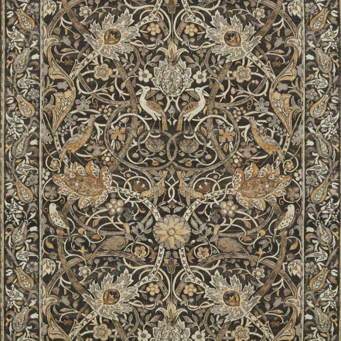 Bullerswood Charcoal/Mustard Fabric by Morris & Co