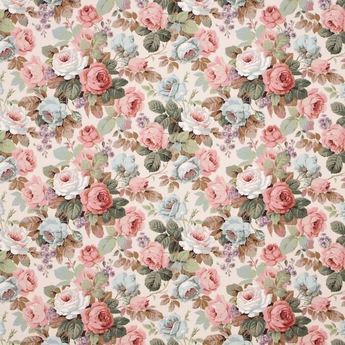 Chelsea Ivory/Duck Egg Fabric by Sanderson