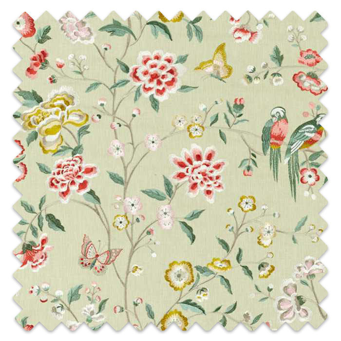 Swatch of Chinoiserie Hall Bamboo And Rose