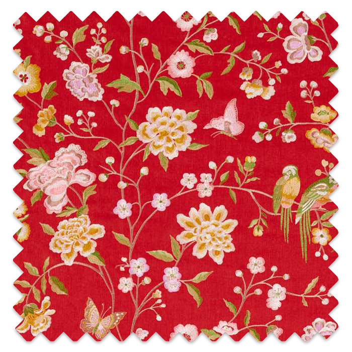 Swatch of Chinoiserie Hall Cinnabar Red