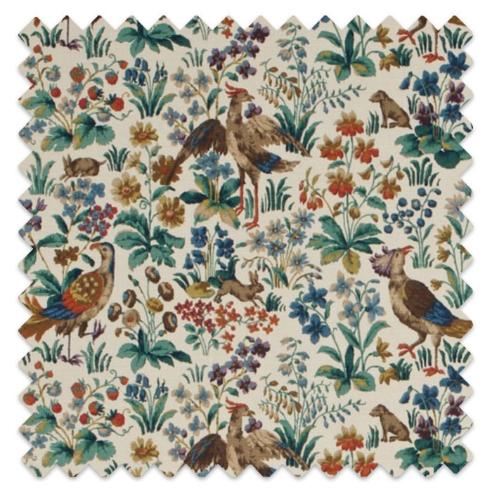 Swatch of Cluny Cream/Brown/Multi