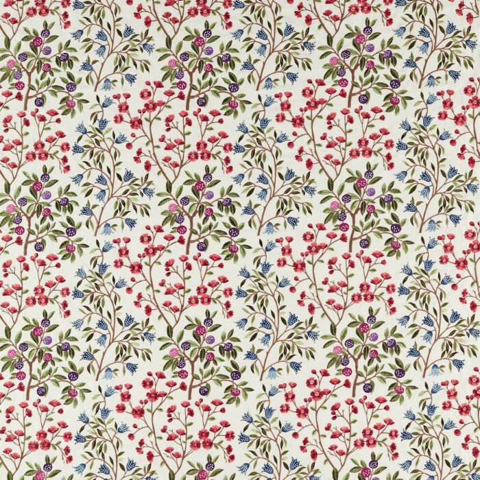 Foraging Embroidery Meadow Violet Fabric by Sanderson