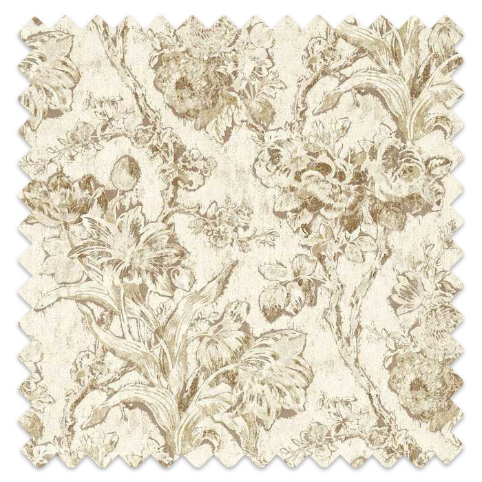 Swatch of Fringed Tulip Toile Jute