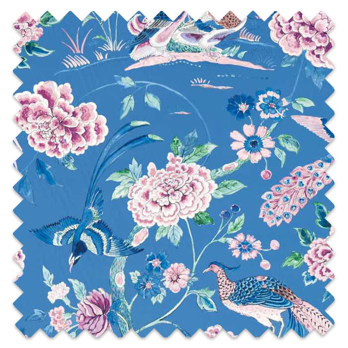 Swatch of Indienne Peacock Blueberry