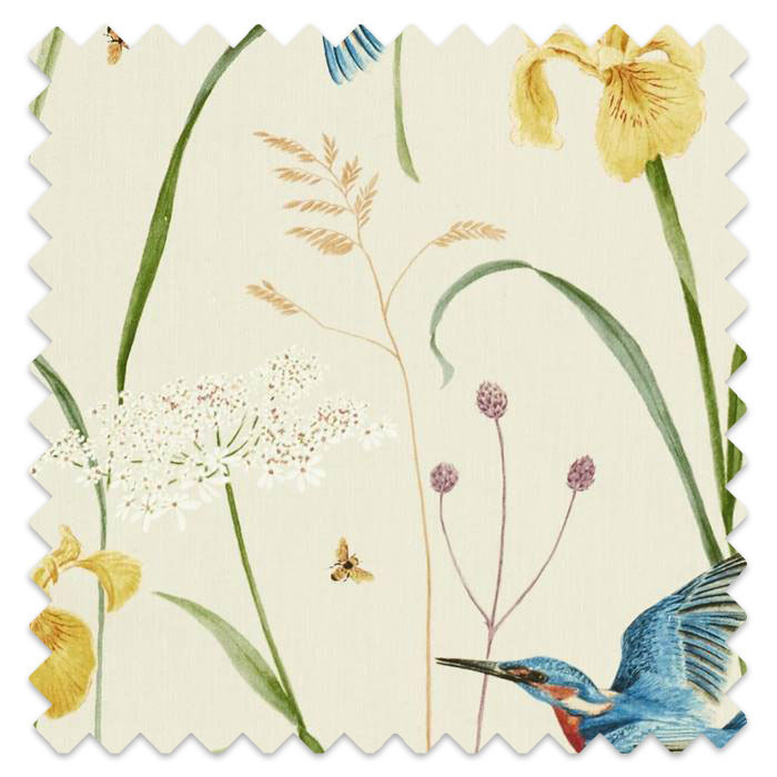 Swatch of Kingfisher & Iris Azure/Linen