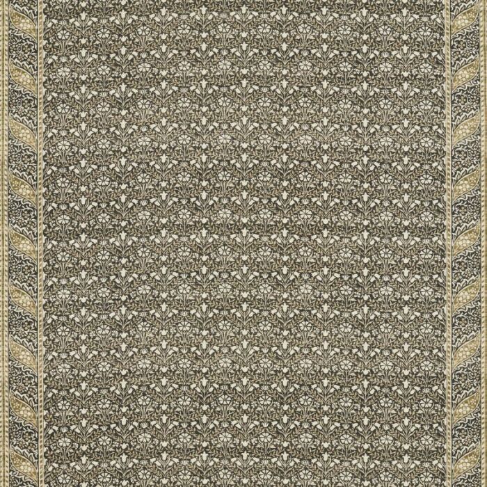 Morris Bellflowers Charcoal/Olive Fabric by Morris & Co