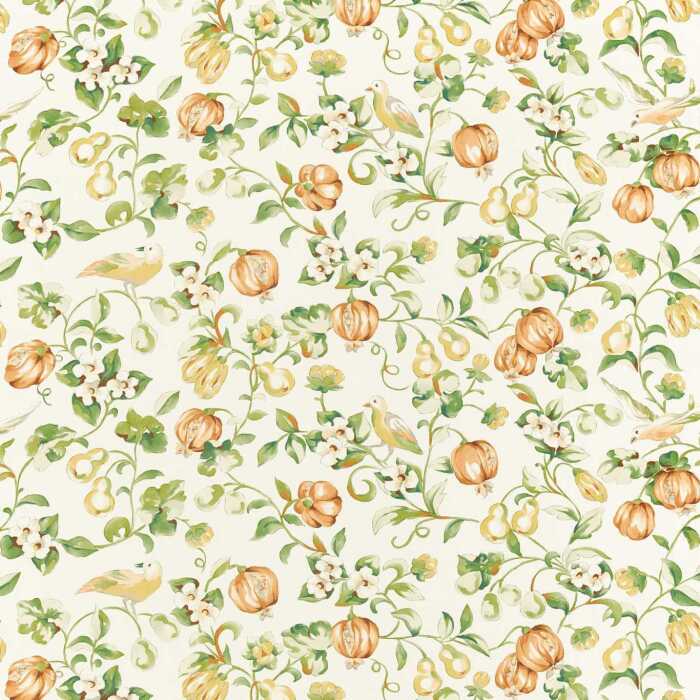Pear & Pomegranate Teal/Papaya Fabric by Sanderson