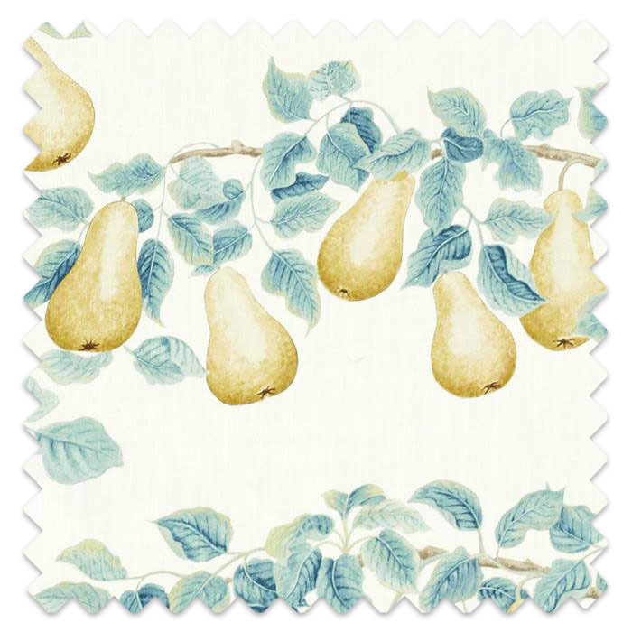 Swatch of Perry Pears Gold/Aqua