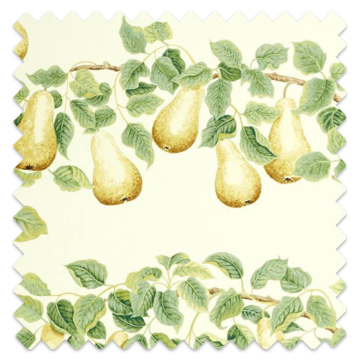 Swatch of Perry Pears Ochre/Leaf Green