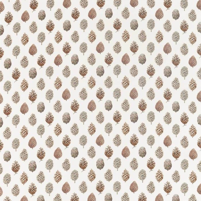 Pine Cones Briarwood/Cream Fabric by Sanderson
