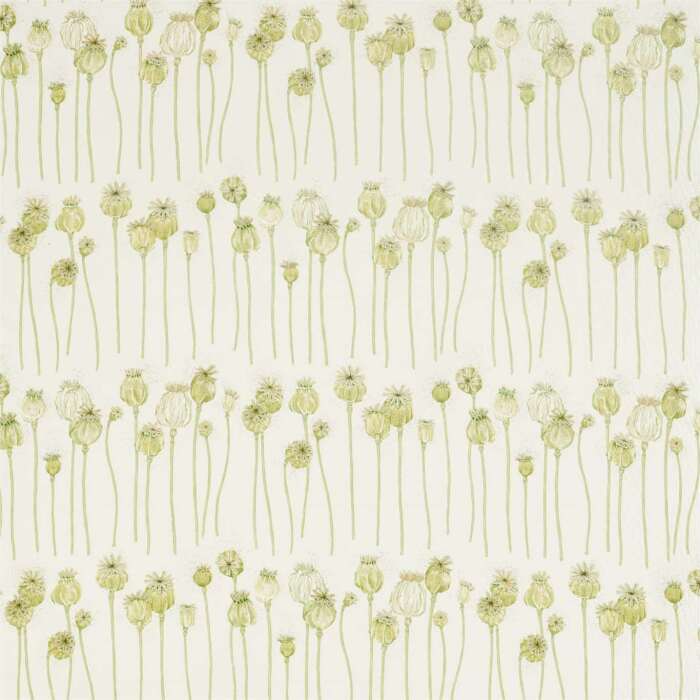 Poppy Pods Olive/Almond Fabric by Sanderson