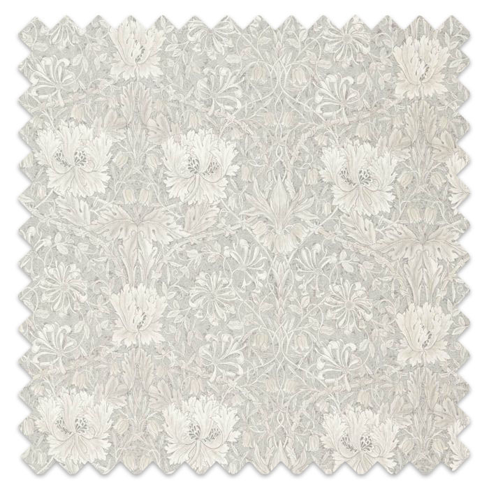 Swatch of Pure Honeysuckle & Tulip Print Light Grey Blue